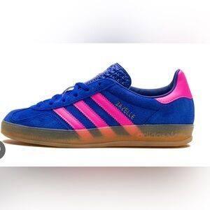 Adidas Gazelle Royal Blue with Pink Accents, only wore once!